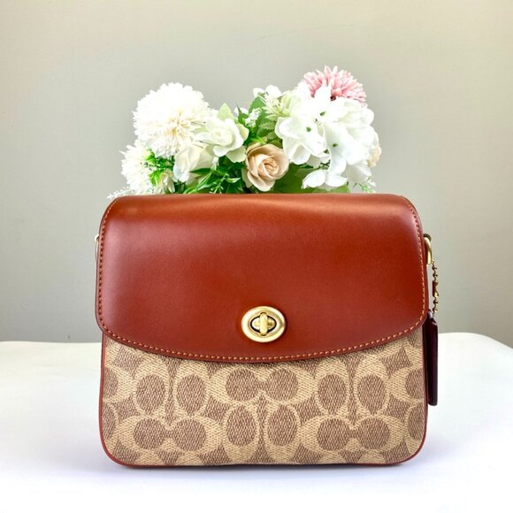 Coach 89089 Signature Canvas Cassie Crossbody 19 in Tan Rust - Picture 1 of 13